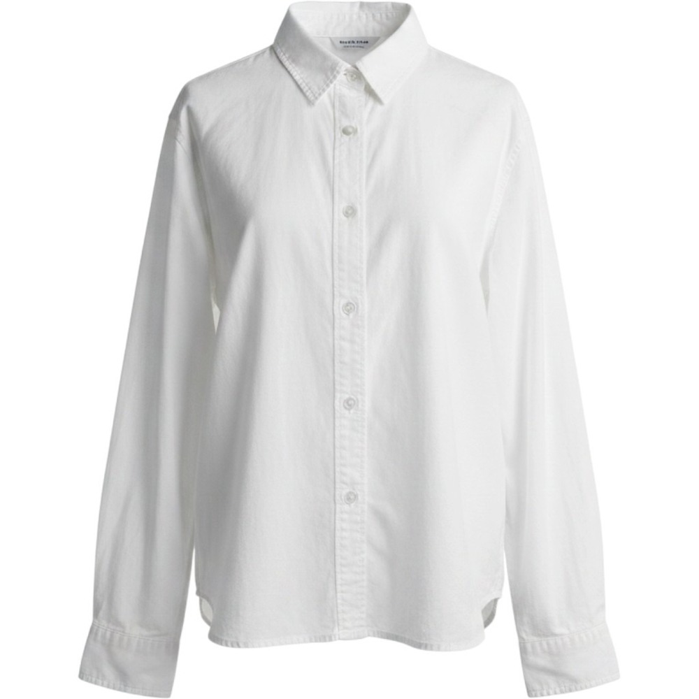 Old Navy The Cropped Shirt Womens 2X White Cotton Long Sleeve Button Down Blouse